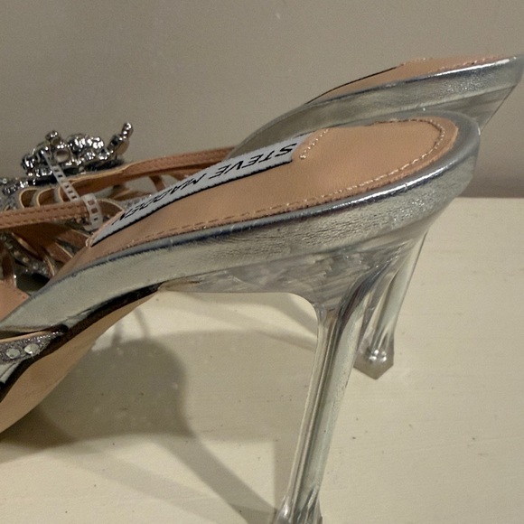 Steve Madden Women's Pamola Silver Rhinestone Embellished Heels - Picture 10 of 10